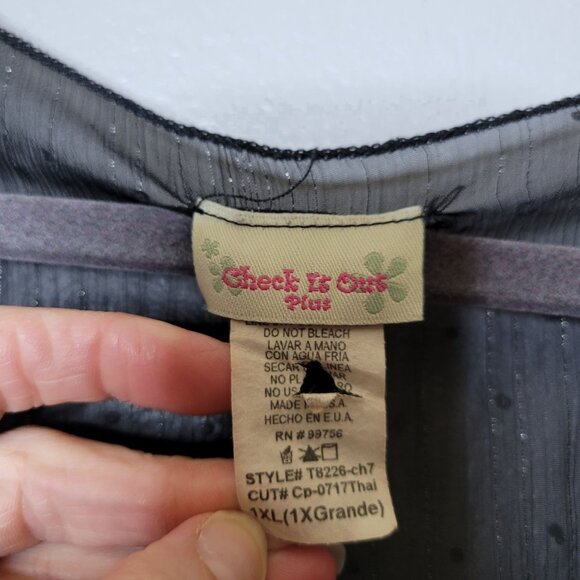 Vintage Y2K Women's 1X Sheer Whimsygoth Witchy Fairy Grunge Sheer Flowy Blouse B - Picture 5 of 6